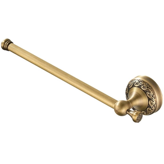Vintage Embossed Towel Rack Wall Mounted Metal Single Towels Rod Bathroom Hardware Towel Rod Rails Easily Installation