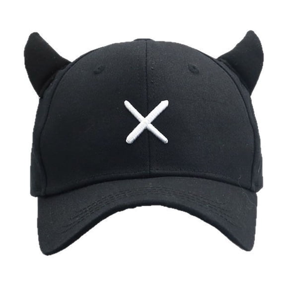 Vintage Embroidery Baseball Hat Horn Letter Sport Hat Adjustable Unisex Outdoor Sports Hat Idol Outfit