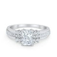 thumbnail image 1 of Emerald Vintage Wedding Band Engagement Round Ring CZ 925 Sterling Silver Size 7, 1 of 6