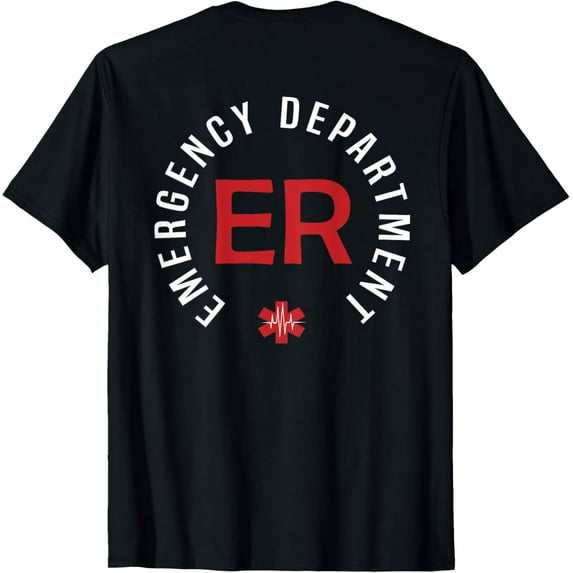Vintage Emergency Department Emergency Room Nurse On Back T-Shirt