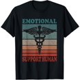thumbnail image 1 of Vintage Emotional Support Human Service People T-ShirtMen and women, Black T-shirt, size: Extra large, 1 of 4