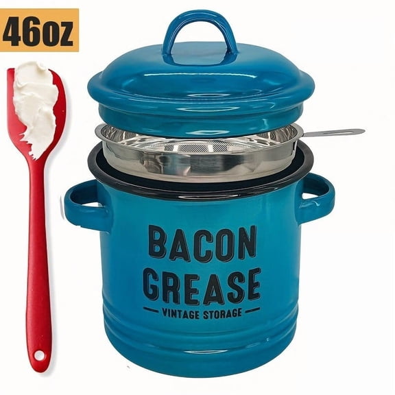 Vintage Enamel Pot with Airtight Lid for Oil Storage – Large Capacity Multi-Purpose Kitchen Container