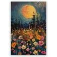 thumbnail image 1 of Vintage Enchanted Wildflowers Wall Art Decor Gothic Dark Academia Poster Woodland Art The Mystical Full Moon Oil Painting Print Canvas for Bedroom Living Room Home Decoration 12x18inch Unframed, 1 of 16
