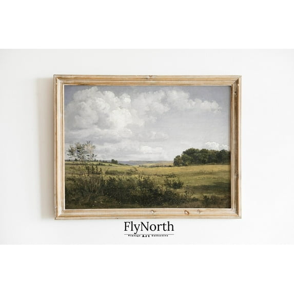 Vintage English Countryside, Rustic Meadow Landscape Home Decor #305, Unframed Poster Size 24x36