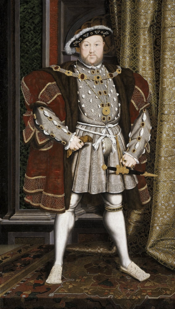 Vintage English History painting of Henry VIII of England Canvas Art - John ParrotStocktrek Images (21 x 37)