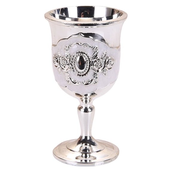 Vintage Engraved Metal Chalice Goblet And Shot Glass Set Medieval Drinking Cup For Wine Whiskey Wedding Decor And Renaissance Themed Events (B)