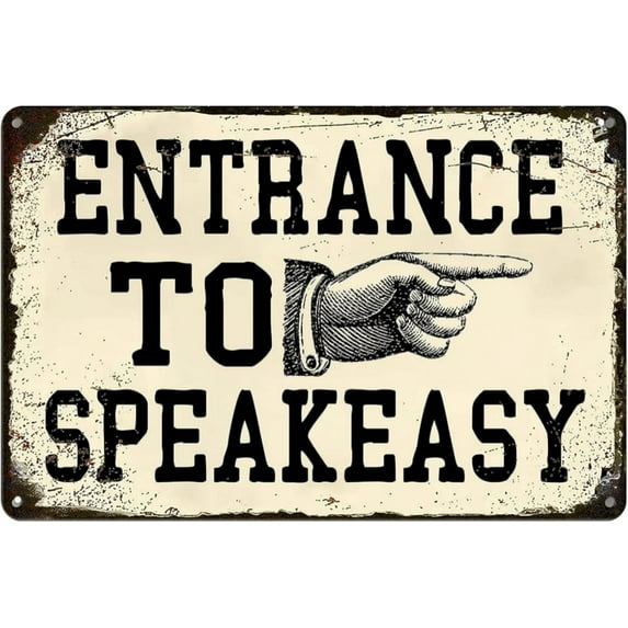 Vintage Entrance To Speakeasy Tin Sign Retro Speakeasy Decor Speak Easy Funny Metal Signs Speakeasy Party Decorations For Boys Room 20s Wall Art Decoration Sign