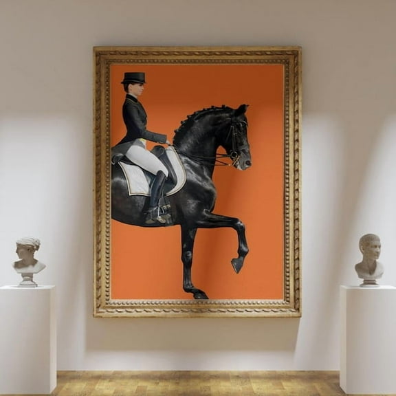 Vintage Equestrian Woman Poster, Horse Poster, Horse Wall Art, Equestrian Poster, Hermes Horse Poster, Equestrian Wall Art, Equestrian Print- Wall Art Print, 12x18 UNFRAMED