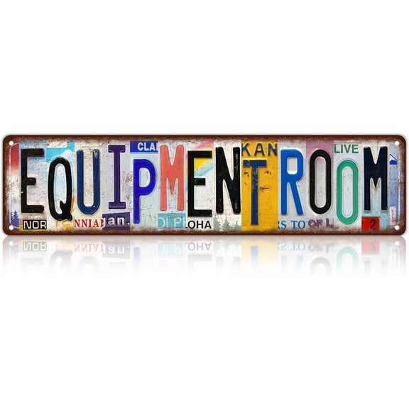 Vintage Equipment Room Metal Tin Signs Street Signs Wall Decor 16 x 4 Inches