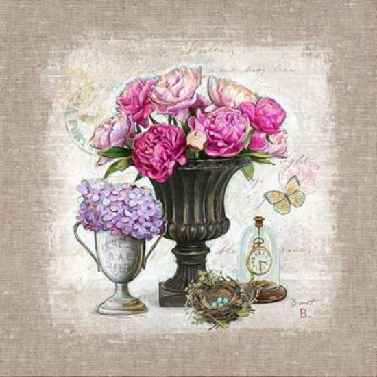 Vintage Estate Florals 1 Canvas Art - Chad Barrett (24 x 24)