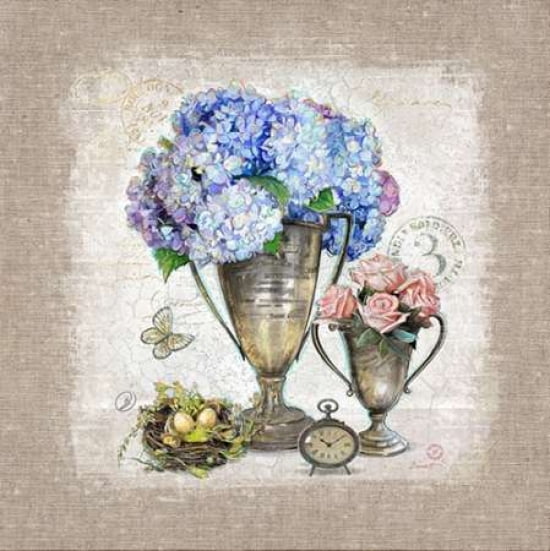 Vintage Estate Florals 3 Canvas Art - Chad Barrett (24 x 24)