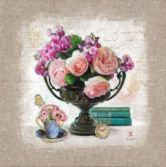 Vintage Estate Florals 4 Canvas Art - Chad Barrett (24 x 24)
