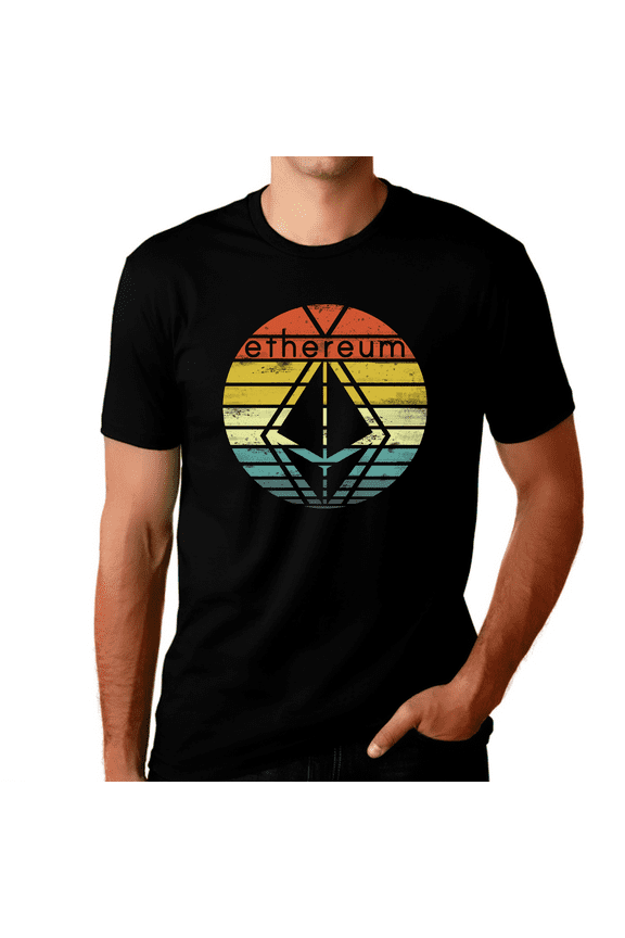 Vintage Ethereum Shirt for Men Ethereum Logo Crypto Shirt Ethereum Gift ETH Mens Retro Ethereum Shirts