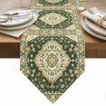 thumbnail image 1 of Vintage Ethnic Floral Table Runner 60 Inches Long Retro Green Classical Bohemian Style Table Runners for Dining Room Tabletop Dresser Scarf Home Party Banquet Wedding Holiday Decoration, 1 of 9
