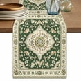 thumbnail image 1 of Vintage Ethnic Floral Table Runner, Green Classical Bohemian Style Cotton Linen Kitchen Table Decoration Washable Dining Tabletop Runners for Home Party Decor 13x120 Inches, 1 of 9