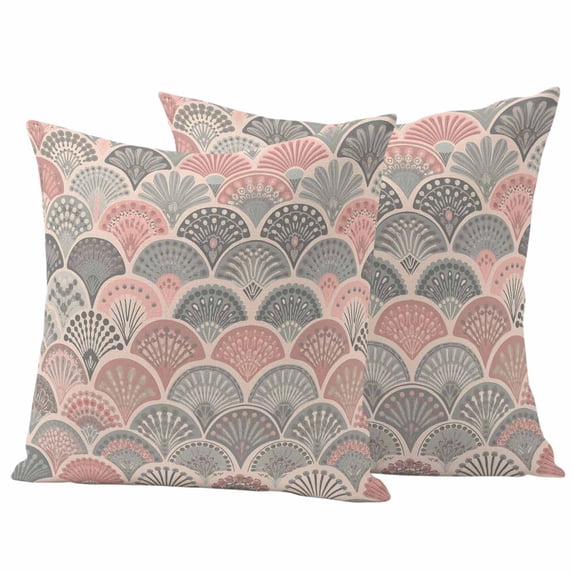 Vintage Ethnic Outdoor Waterproof Pillow Covers, Colorful Abstract Geometric Motifs Art Decorative Square Throw Pillowcase Sofa Cushion Sham for Patio/Couch/Chair, 24"x24" 2 Pack