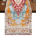 thumbnail image 1 of Vintage Ethnic Short Table Runner 60 Inches Long,Boho Tribes Modern Orange Middle Century Cotton Linen Table Runners Dresser Scarves,Tabletop Scarf Furniture Cover for Home Dinner Party Decor 13"x60", 1 of 8