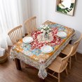 thumbnail image 1 of Vintage Ethnic Table Cloth Waterproof Tablecloths, Boho Tribes Modern Orange Middle Century Tablecloth Dining Table Cover for Kitchen Party Tabletop Outdoor, Rectangle Tablecloth 60x84 Inch, 1 of 9