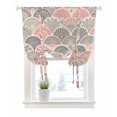 thumbnail image 1 of Vintage Ethnic Tie Up Curtains for Window, Thermal Insulated Balloon Shade Adjustable Rod Pocket Curtains Valance Panels for Kitchen Bathroom Cafe 52 x 45 Colorful Abstract Geometric Motifs Art, 1 of 6