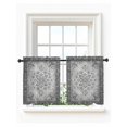 thumbnail image 1 of Vintage Ethnic Tier Curtains 24 Inch Length,Sheer Curtains for Bedroom Living Room Window Southwestern Rustic Boho Floral Print Rod Pocket Drapes Kitchen Curtains Small Half Window 27.5"x24" 2 Panels, 1 of 7