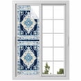 thumbnail image 1 of Vintage Ethnic Window Privacy Film, Boho Tribes Modern Blue Middle Century Static Cling UV Sun Blocking Heat Control Window Tint Day and Night,Non-Adhesive One Way Windows Privacy Cover 17.7''x78.7'', 1 of 7