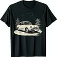 thumbnail image 1 of Vintage European Car Graphic T-Shirt in Snowy Scene Classic Winter Design, 1 of 5
