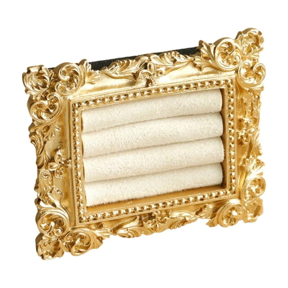 Vintage European Style Frame Ring Display Stand, Ornate Jewelry Storage Organizer For Necklaces Earrings, Decorative Jewelry Shop Countertop Display Shelf