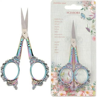 Unique Bargains Pink Plastic Grip Stainless Steel Curved Embroidery Scissors  4.7 