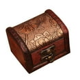 thumbnail image 1 of Vintage European Style Wooden Treasure Chest, Wooden Case Storage Gift Box, Lockable Jewelry Storage Box with Embossed Floral Design for Organizer & Home Decor 1Pcs, 1 of 1