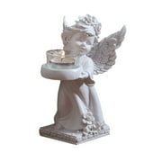 Vintage European Winged Angel Candlestick   Romantic Resin Cherub Ornament for Home, Party, or Restaurant Decor