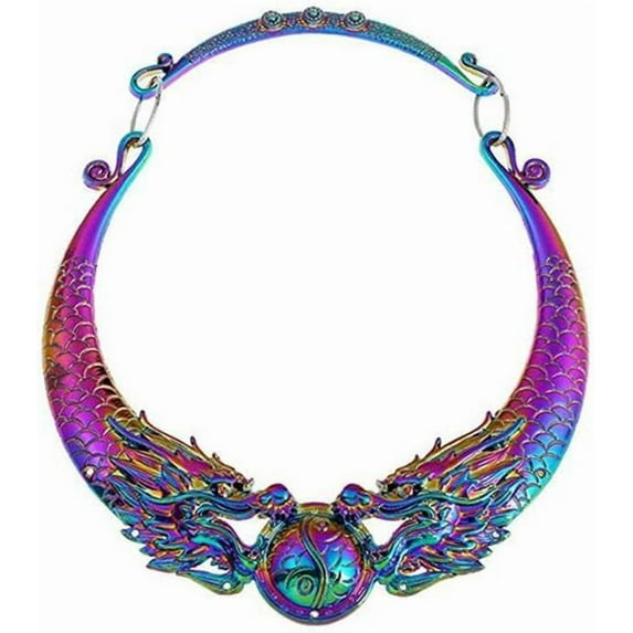 Vintage Exaggerated Ethnic Carved Chunky Collar Choker Necklace Costume Jewelry