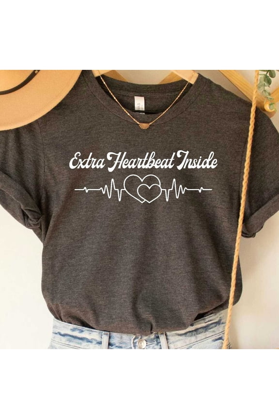 Vintage Extra Heartbeat Inside Pregnancy Baby Announcement New Mom Gift Expecting Mom Pregnancy Reveal Maternity - Perfect Gifts For Everyone