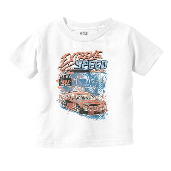 Vintage Extreme Speed Racecar Driver Toddler Boy Girl T Shirt Infant Toddler Brisco Brands 12M