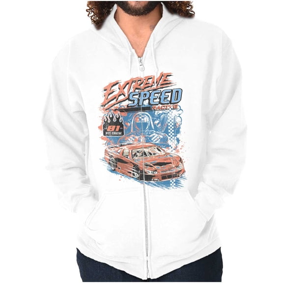 Vintage Extreme Speed Racecar Driver Zip Up Hoodie Men's Women's Brisco Brands X