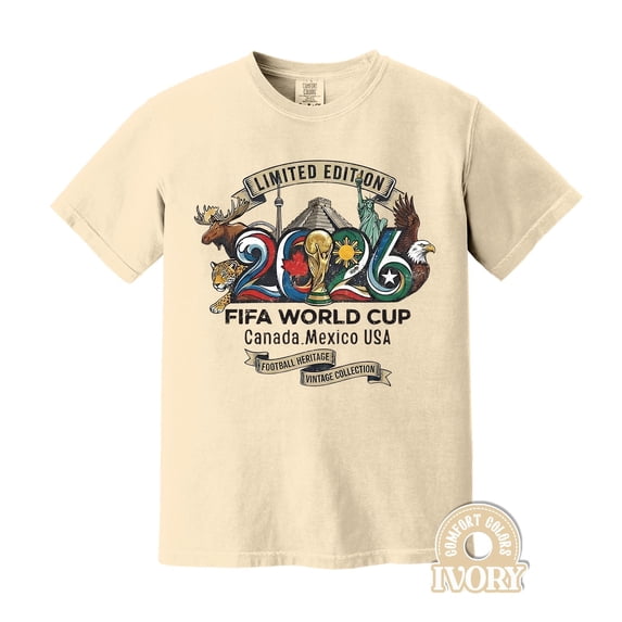 Vintage FIFA World Cup 2026 Shirt Comfort Colors Family Matching Tee for Football Fans