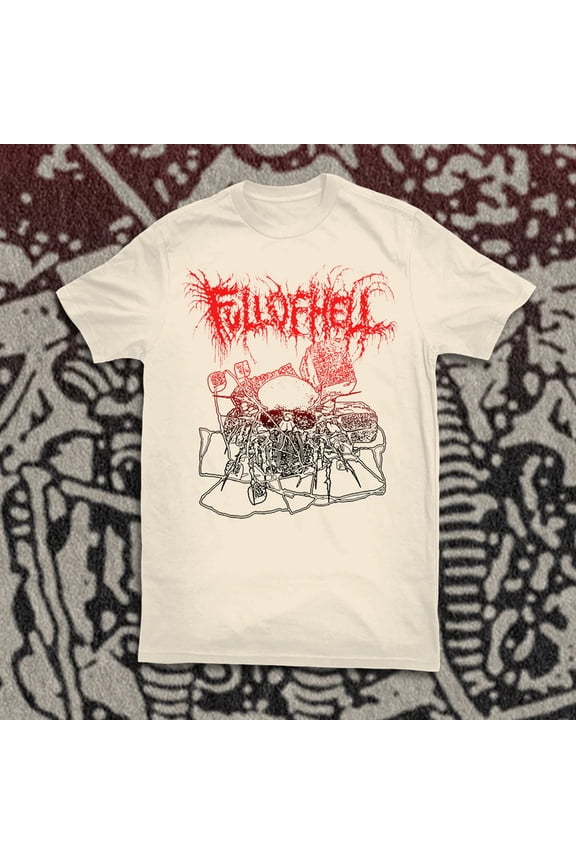 Vintage FULL OF HELL 'SKULL' T-Shirt Short Sleeve Adult S-5XL IM0458