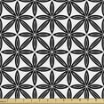 thumbnail image 1 of Vintage Fabric by the Yard, Continuous Connected Flowers Design on a Plain Background Classic Vibes, Decorative Upholstery Fabric for Chairs & Home Accents, Charcoal Grey White by Ambesonne, 1 of 5