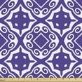 thumbnail image 1 of Vintage Fabric by the Yard, Illustration of Geometric Motifs Repeating Classical, Decorative Upholstery Fabric for Sofas and Home Accents, Blue Violet White by Ambesonne, 1 of 5