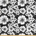 thumbnail image 1 of Vintage Fabric by the Yard, Monochrome Nostalgia with Apple Blossoms and Irregular Dots, Upholstery Fabric for Dining Chairs Home Decor Accents, Charcoal Grey White by Ambesonne, 1 of 4