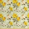 thumbnail image 1 of Ambesonne Vintage Fabric by the Yard Upholstery, Narcissus Wildflowers, 5 Yards, Yellow Cream Pale Green, 1 of 4