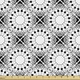 thumbnail image 1 of Vintage Fabric by the Yard, Unfinished Sun Inspired Motifs on a Background of Rhombus or Squares, Decorative Upholstery Fabric for Sofas and Home Accents, Charcoal Grey and White by Ambesonne, 1 of 5
