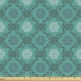 thumbnail image 1 of Ambesonne Vintage Fabric by the Yard Upholstery, Floral Damask Curlicue Art, 5 Yards, Seafoam Grey, 1 of 5