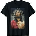 thumbnail image 1 of Vintage Face Of Jesus On A Cross With Crown Of Thorns T-Shirt, 1 of 5