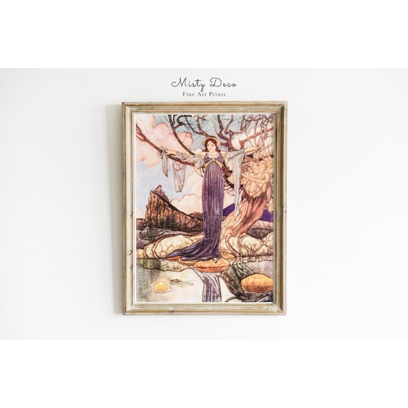 Vintage Fairy Tale Illustration William Heath Robinson Home Decor, Unframed Paper Poster 8x10in