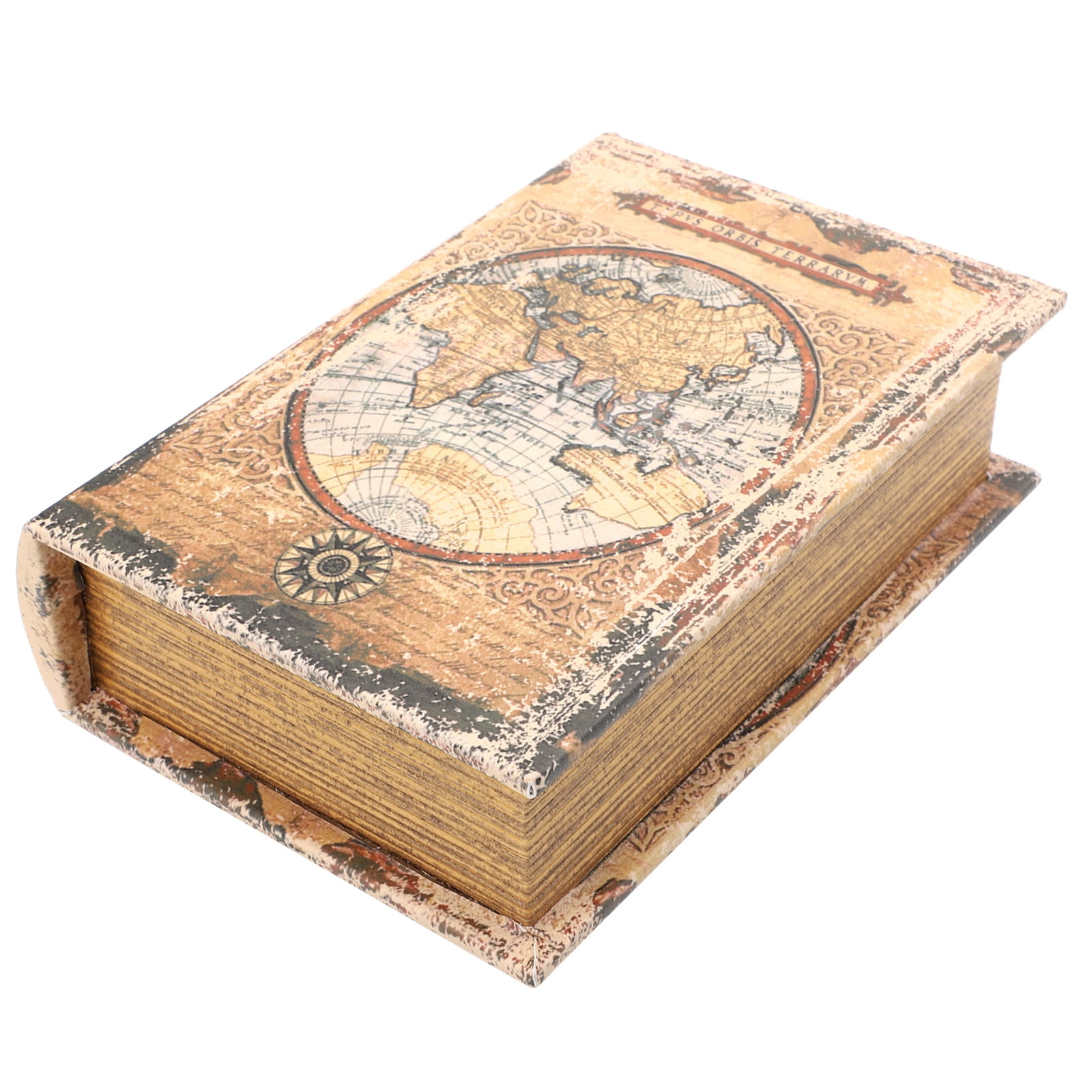 Vintage Fake Book Box - Wooden Storage Case For Shelf Decor, Secret Stash Hideaway, European Style