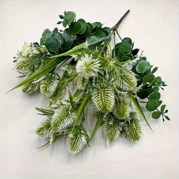 Vintage Fall Artificial Eryngium Bouquet for Home Wedding Centerpiece Decor