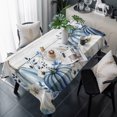 thumbnail image 1 of Vintage Fall Blue Table Cloth Waterproof Tablecloths, Thanksgiving Botanical Pumpkins Tablecloth Dining Table Cover for Kitchen Party Tabletop Outdoor, Rectangle Tablecloth 54x108 Inch, 1 of 9