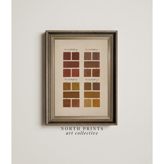 Vintage Fall Color Chart Poster, Unframed Size 24x36