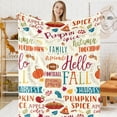 thumbnail image 1 of Vintage Fall Fuzzy Flannel Blanket 60 x 50 Inch Retro Pumpkin Football Throw Blanket Retro Harvest Blanket for Thanksgiving Home Chair Sofa Couch Bed, 1 of 6