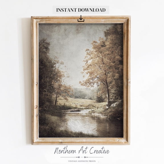 Vintage Fall Landscape Antique Fall Print Moody Fall Wall Decor Farmhouse Wall Art Able Art Print Home Decor #2450, Unframed Poster Size 16x24